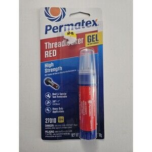 Permatex High Strength Threadlocker Red Gel 27010 0.35 oz 10g No Drip Formula